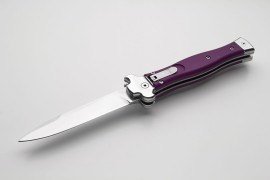 AGA Campolin Zero Leverlock Violet Automatic Knife Mirror Bayo