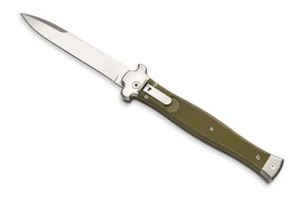 AGA Campolin Zero Plus G-10 Green Leverlock Automatic Knife Satin Bayo
