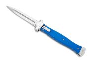 AGA Campolin Zero + Blue Aluminum Leverlock Automatic Knife Dagger Satin Plain