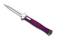 AGA Campolin Zero + Purple Aluminum Leverlock Automatic Knife Dagger Polished Plain