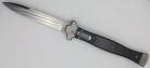 A.G.A. Campolin Zero + Leverlock Automatic Knife Black Carbon Fiber  (4.7" Satin Bayonet)