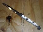 AGA Campolin Old Style Sicilian Picklock Italian Automatic Knife White Pearl