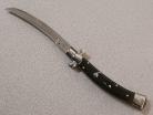 AKC 11" Marble Black Automatic Stiletto Knife Bolster Curved Bayo