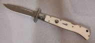 AKC 11" Roma Italian Swinguard Automatic Knife Imitation Ivory (4.60" Damascus)