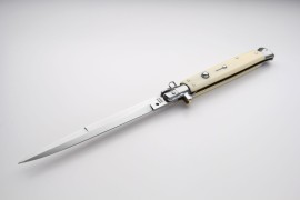 SKM 13" Italian Stiletto Automatic Knife Imitation Ivory Bayo