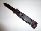 AKC 777 Black Finger Sim Carbon Black OTF Automatic Knife Gold Dagger