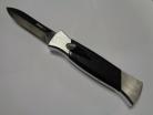 AKC 8.5" Black Finger 777 Black Satin D/A OTF Automatic Knife Black Dagger