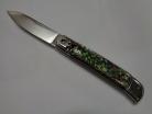 AKC 8 Inch Abalone Lever Lock Automatic Knife