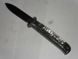 AKC 8 Inch Abalone Leverlock Shot Puller Automatic Knife