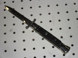 AKC 9 inch Swinguard Ebony Dagger Italian Stiletto Automatic Knife