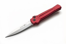 AKC ACE X-treme Red Italian Automatic Knife Satin Dagger