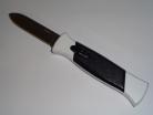 AKC Black Finger 777 White D/A OTF Automatic Knife Satin Flat Grind