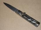 AKC Buffalo Horn Leverlock 6 Inch Side Opening Italian Automatic Knife