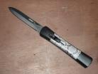 AKC Concord Italian OTF D/A Automatic Knife Dagger Gray Snake Skin