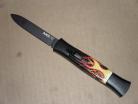 AKC Concord Large Flames Black Flat Grind Italian OTF Automatic Knife