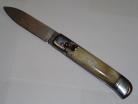 AKC Damascus Lever Lock Automatic Knife Brazilian Horn