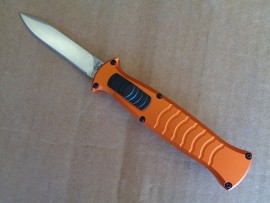 AKC EVO Orange D/A OTF Italian Automatic Knife Satin Drop Point