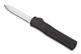 AKC F-20 Black Italian OTF Automatic Knife Satin Dagger