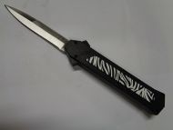 AKC F16 Black Zebra D/A OTF Auto Knife Bayo