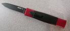 AKC Mini 07N Red Black D/A OTF Automatic Knife Black Flat Grind