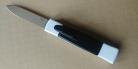 AKC Mini 5.75" White Black D/A OTF Automatic Knife Satin Flat Grind