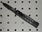 AKC Mini Concord Jolly Roger OTF Automatic Knife Black Flat Grind