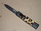AKC Mini Concord Leopard Black Flat Grind Italian OTF Automatic Knife