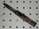 AKC Mini Concord Snakeskin Brown OTF Automatic Knife - Black/Flat Grind
