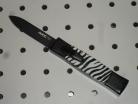 AKC Mini Zebra D/A OTF Black Flat Grind Automatic Knife