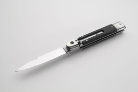 AKC Slim Ebony Wood Switchblade Leverlock Automatic Knife