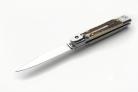 AKC Slim Stag Horn Switchblade Leverlock Automatic Knife