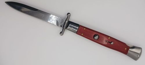 AKC World 10" Swinguard Italian Automatic Stiletto Red Wood