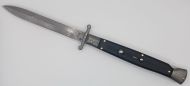 AKC World 11" Black G10 Damascus Italian Swinguard Automatic Knife