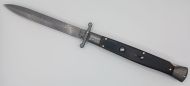 AKC World 11" Ebony Wood Damascus Italian Swinguard Automatic Knife