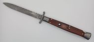 AKC World 11" Rosewood File Work Damascus Italian Swinguard Automatic Knife