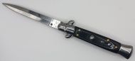 AKC World 9" Black Italian Stiletto Automatic Knife Bayonet Satin