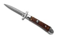 AKC World Medici 7.3" Swinguard Automatic Knife Dagger Damascus Snake Wood