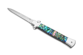 AKC X-Treme Shadow 11" Abalone Stiletto Automatic Knife 440c Bayo