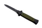 AKC X-Treme Shadow 9" Green G-10 Stiletto Automatic Knife D2 Black Bayo