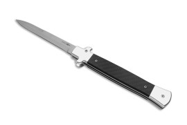 AKC X-Treme Shadow 11" Carbon Fiber Stiletto Automatic Knife D2 Stone Washed Bayo