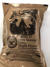 US MRE Menu #17 Pork Sausage Patti Maple Flavor