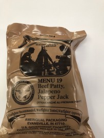 US MRE Menu #19 Beef Patty Jalapeno Pepper Jack