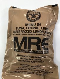 US MRE Menu #21 Tuna Chunk Light Water Packed Lemon Pepper