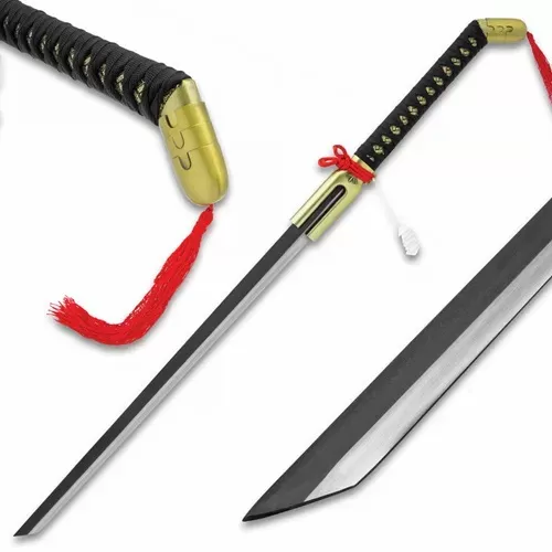 Anime Fantasy Sword Cane - Carbon Steel Blade, Cord-Wrapped Handle, Metal Alloy Fittings - Length 41 1/2”