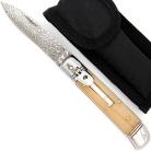 Automatic Land to Surf Blonde Horn Lever Lock Switchblade Knife