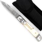 Automatic Land to Surf White Horn Lever Lock Switchblade Knife