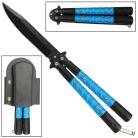 Azure Sky Blue Black Stylish Butterfly Knife gbs40