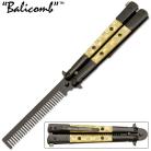 Bali Comb Gold Balisong Trainer Butterfly Knife Black
