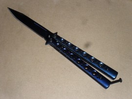 Balisong 9 Inch Heavy All Blue Folding Butterfly Knife