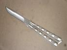 Balisong 9 Inch Silver Heavy Butterfly Knife